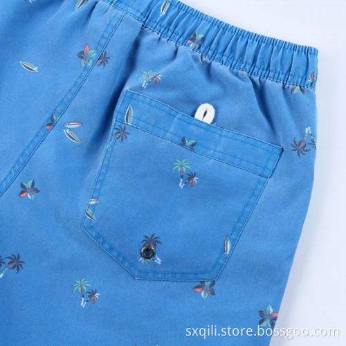 Elastic waist blue streetwear swimwear